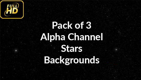 3组星星闪烁带通道视频素材 Flickering Stars Alpha-1