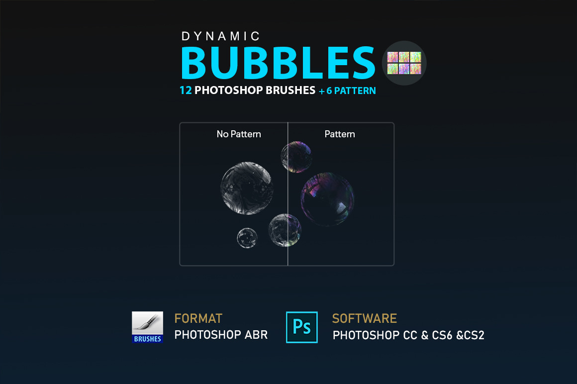 12种PS气泡泡笔刷预设 Bubbles Photoshop Brushes-1